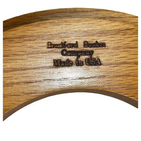 Vintage 1998 Bradford Basket Company Bread Cookie Basket Wood W/ Lid - Picture 9 of 10